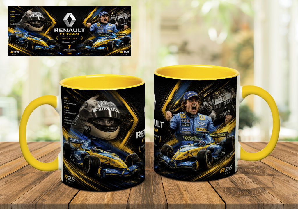 Чашка Фернандо Алонсо Fernando Alonso Renault Рено Formula 1