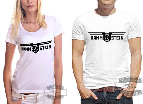 Мужчина и женщина в футболке Rammstein