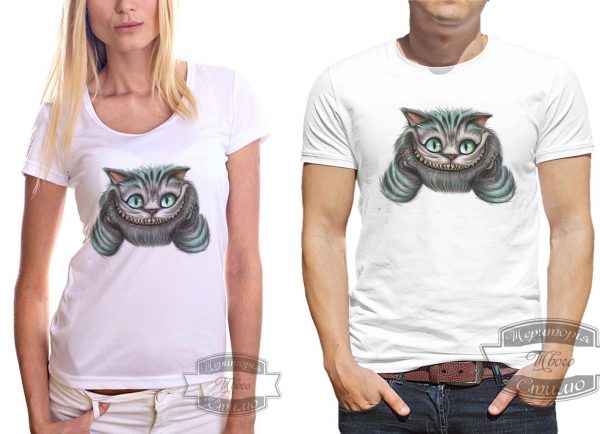 пара в футболках с чеширским котом