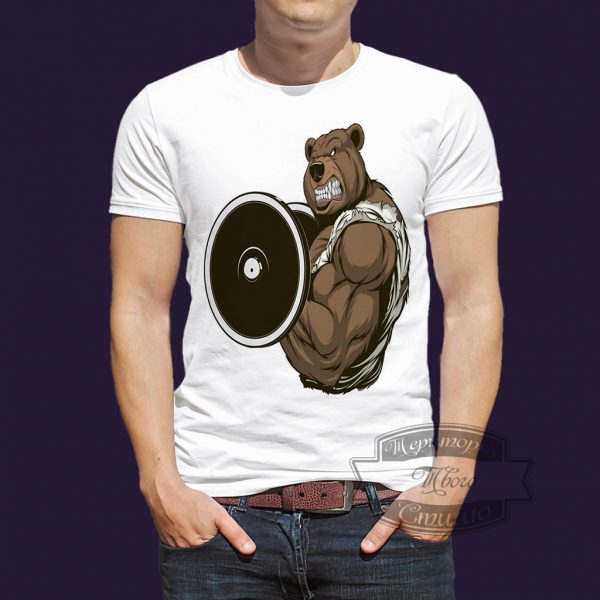 футболка ведмедь культурист