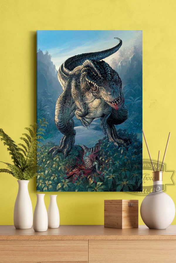 постер с тиранозавр