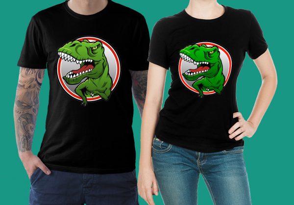 футболка черная с динозавром