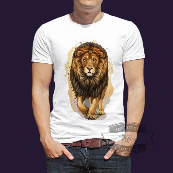 футболка мальований лев