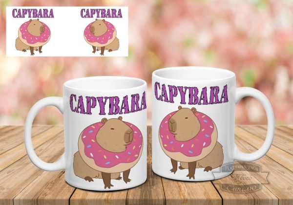 Чашка Capybara з пончиком