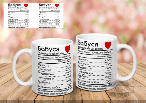 Чашка Унікальна цінність бабуся