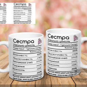 Чашка Унікальна цінність сестра