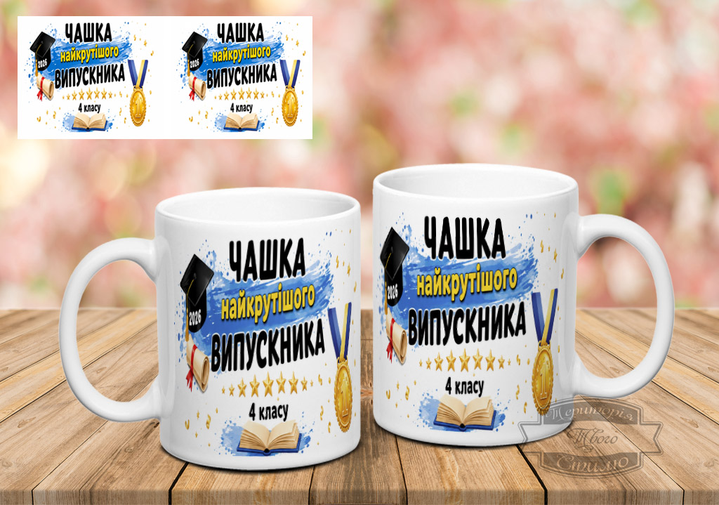 Чашка чашка найкрутішого випускника 4 класу 2026 року