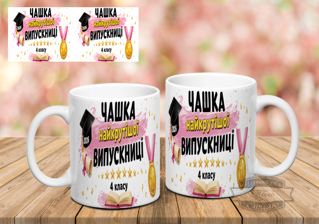 Чашка чашка найкрутішої випускниці 4 класу 2026 року